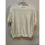 Bianco & Blu Butter Yellow Short‎ Sleeve Sweater Wool Cashmere Blend Size Large Photo 1