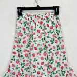 J.Crew Petite Midi Skirt Flounce Hem Strawberry Print Cotton Cottagecore XXS NWT Photo 3