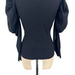 Karen Millen Karen‎ Millen Embellished Puff-Sleeve Sweater Black Floral Size Medium Photo 8