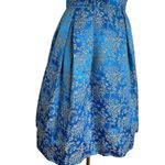 Vintage Blue Silk Brocade Pegged Dress and Shrug Handmade Size XS Photo 10