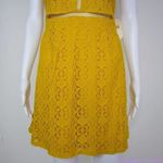 Altar'd State NEW mustard yellow lace dress with ruffle neck , M Photo 5