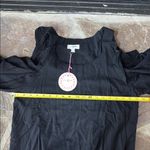 Umgee Black Cold Shoulder Ruffled Sleeveless Linen blend Blouse Photo 3