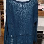 Free People Not Cold teal sweater top Photo 3