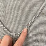 Free People Intimately Grey Ribbed Long Sleeve Cropped Henley Blouse Womens XS Photo 3