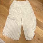 Sans Souci  White Wide Leg Pleated Pants Semi Sheer, Size M‎ NWOT flowy romantic Photo 3