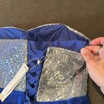 Women’s Blue Full Length Sparkly Tulle & Sequined Prom Party Dress Size L NWT Size L Photo 7