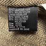 ALDO Leather Nylon Moto Jacket Coat Men Size Large Wool Blend Herringbone Lining Photo 3