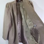 KAREN Women's Medium Tan Pinstripe Button Front, Vintage Coat Photo 5