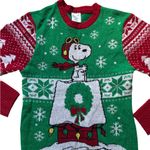 Peanuts Snoopy Christmas Ugly Sweater S Green Red Holiday Festive Knit Pullover Photo 3