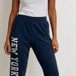 Brandy Melville  John Galt New York Rosa Jogger Sweatpants, Navy Blue sz. S Photo 0