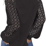 Women’s Long Sleeve Tops Lace Casual Loose Blouses T Shirts Photo 1
