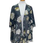 Stitch Fix Womens Emory Park Caleb Open Floral Kimono Green O/S Boho Sheer Beach Photo 0