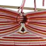 AMUR Valena Red Orange Pink Striped Knit Halter Neck Sleeveless Midi Dress Small Photo 7