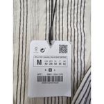 ZARA NWT  V Neck High Waisted Dress Striped Bow Cream Black Size Med Lightweight Photo 6