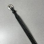 Nocona Womens Black Leather Belt 28 Silvertone Buckle 1.25in Rope Metallic USA Photo 2