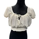 Urban Outfitters  sheer bubbly crop top elastic bottom with‎ two ties in front Photo 0