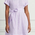 Hill House  The Laura Dress In Lilac Striped Lenin Photo 0