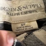 Ralph Lauren  Denim Supply Womens Small Black Ivory Plaid Flannel Boyfriend Shirt Photo 4