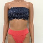 Tory Burch medium smocked ruffle bandeau bikini swim top SW 2907 Photo 10