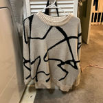 These Three Boutique  black & white abstract sweater Photo 2