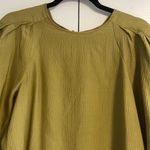 Calypso St. Barth  Women’s Olive Green Puffy Sleeve Blouse Photo 1