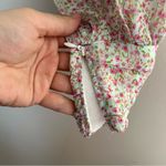 For Love & Lemons Natalie Crop Top Blouse Long Sleeve Floral Ivory Casual Pink Photo 10