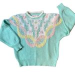 Jaclyn Smith Vintage  Fairy Granny Core Knitted Pastel Beaded Sweater Photo 0