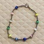 Sterling Silver Vintage Cat’s Eye Multicolor Station Bracelet Photo 0