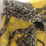 Yellow zebra animal print smocked tiered strappy summer breezy maxi dress sz S Photo 7