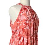 Nine West  Midi Dress High Neck Elastic Waist Hi Low Pink Camo Plus Women’s 2XL Photo 5