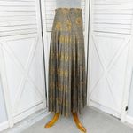 Calliope Vintage Jewel Damask Print Pleated Maxi Skirt Taupe 10 Tan Photo 2