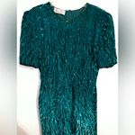 Laurence Kazar Vintage Elegant Green Dress New York Black Tie Cocktail Dress Photo 6