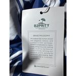 B2PRITY Navy White Tropical Floral Ruched One Piece Swimsuit Women's Small Blue Photo 3