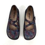 Alegria  Dayna Shimmery Mary Jane Flats Leather Size 36 US‎ 6.5 Clogs Blue Red Photo 2