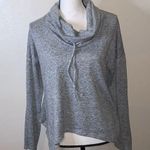 Purple Snow  cowl neck stretchy asymmetrical gray pullover sweater Photo 0