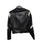 Esqualo Faux Leather Black Brown Motto Jacket Size 6 Grunge Biker Edgy Photo 3