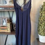 Misha Veronika Strappy Stretch Metallic Midi Dress Nightshade Blue Womens Size 4 Photo 8