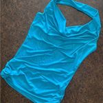Wet Seal Shimmery Halter with waistband ruching in cyan - size large Photo 0