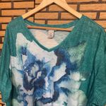 Catherines  Teal Floral Top Size 2X Photo 2
