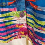 Vintage 90's Keren Hart Rainbow Striped‎ Cotton Jacket Womens Large Bright Artsy Blue Photo 4