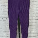 Gathered Scrunch Butt Tik Tok Textured Purple Leggings Size Small Photo 0