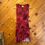 Princess Polly  Molita Ruffle Hem Mini Dress Red Watercolor Photo 4