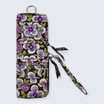 Vera Bradley Double ID Wristlet Plum Petals Purple Floral Bifold Zip Wallet $30 Photo 3