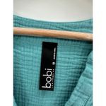 Bobi T-Shirt Dress Women Medium Blue V Neck Gauze Mini Summer Boho Coastal Photo 5