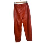 We Wore What  Dani Boyfriend Jeans in Vegan Leather Cognac NWT Sz. 27 Photo 6