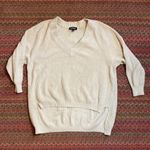 EXPRESS  CREAM KNIT OVERSIZED V NECK TUNIC SWEATER Photo 4