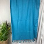 Pashmina  Blue Fringe Trim Rectangular Thin knit Scarve Scarf Photo 2