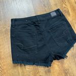 American Eagle  High Rise Festival Jean Shorts Sz 10 Black Stretch Denim Distress Photo 7