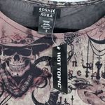 Hot Topic NWT Hot‎ Topic Cosmic Aura Skeleton Cowboy Mesh Top Medium Bell Sleeve Goth Punk Photo 5