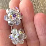 Vintage Aurora Borealis cluster crystal clip on earrings Photo 1